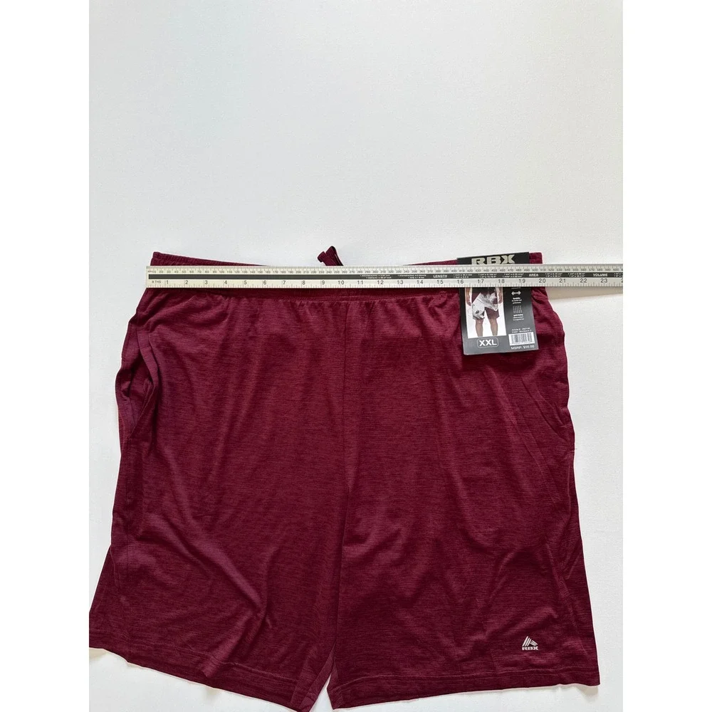 RBX Mens Mesh Space Dye Shorts Bordeaux 2 XXL X-Dri Performance Athletic 292136